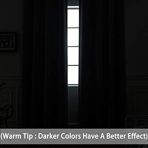 Yakamok Navy Blue Blackout Patio Door Curtain Panels W100 x L108, 1 Panel | - Image 8