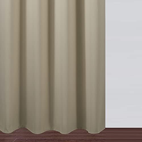 Beige Blackout Curtains 34 x 63 Inch Length/Set of 2 Curtain Panels/Thermal - Image 9