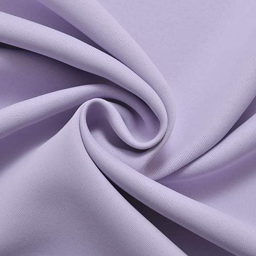 COSVIYA Grommet Blackout Room Darkening Lilac Curtains 72 inch Length | Thick - Image 3