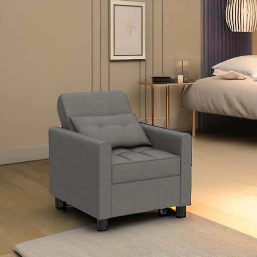 Aiho 3-in-1 Sleeper Chair Bed Convertible Sofa, Dark Gray | Convertible Chair - Image 5