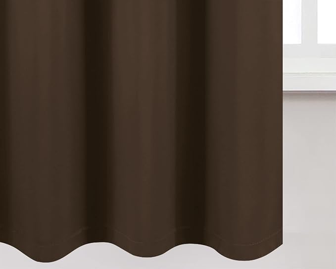 100% Blackout Curtains 52 x 72 Inch/Chocolate Brown Curtains 2 Panels - Image 8