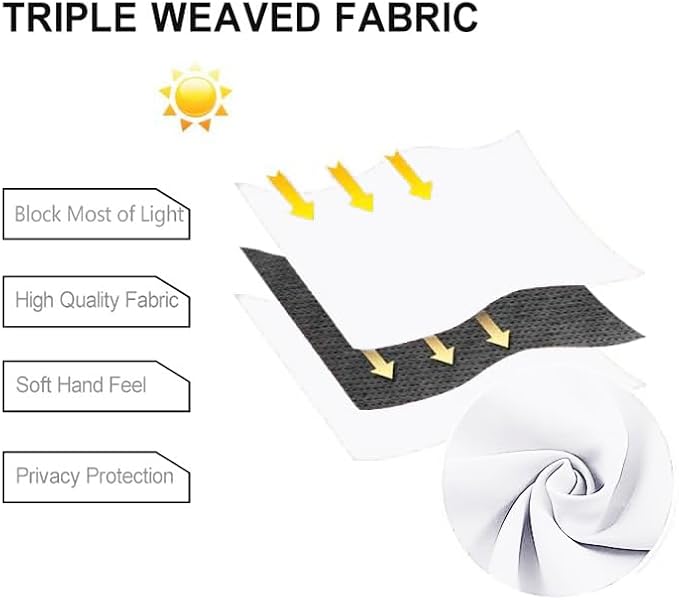 DWCN White Room Darkening Curtains 96 inch Long - Image 4