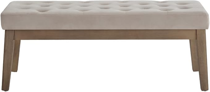 24KF Velvet Upholstered Buttons Tufted Entryway Bench - Image 6