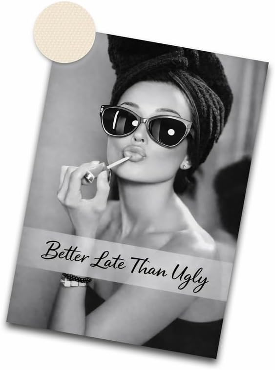 iHery 12x16in Hepburn Better Late Than Ugly Unframed Bathroom Wall Art | by iHery