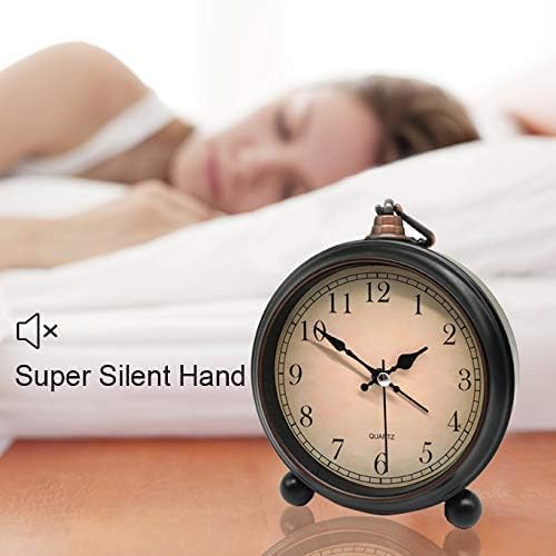 TooTa Vintage Retro Analog Alarm Clock, 4.5 inch Super Silent Non Ticking Small - Image 3