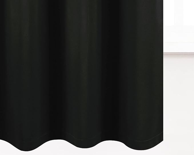 Black Thermal Blackout Curtains/40 x 72 Inch/Set of 2 Panels Room Darkening - Image 8