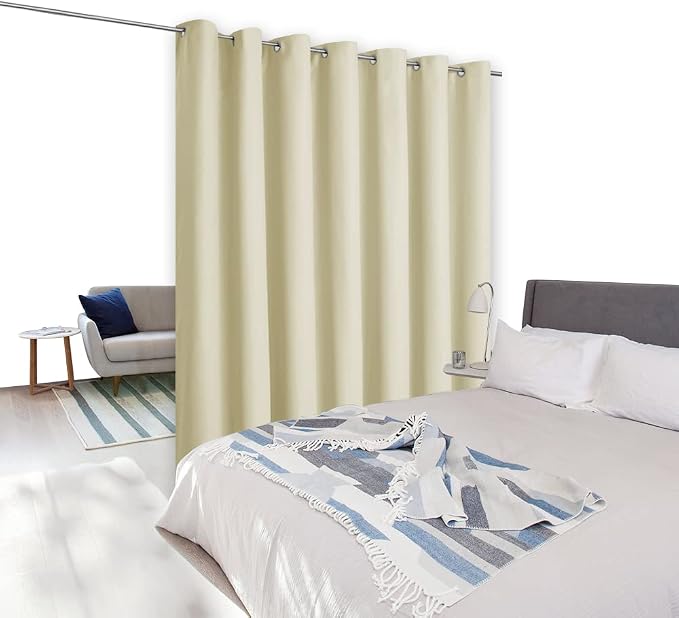 NICETOWN Beige Curtains for Sliding Glass Door, 84 inch Long, Grommet Single - Image 8