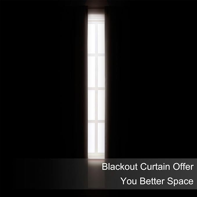 Blackout Curtains 66 x 95 inch/Brown Curtains Set of 2 Panels/Thermal Insulated - Image 3