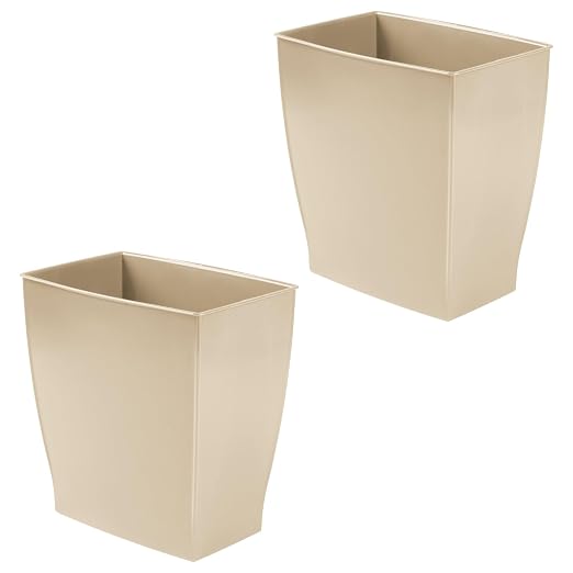 iDesign Small Plastic Bathroom Trash Can, Slim Rectangle by iDesign