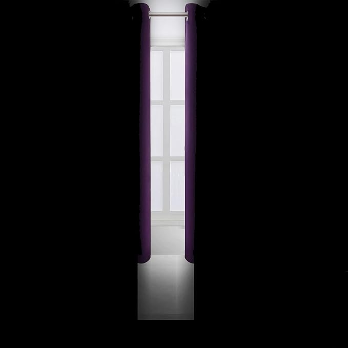 Purple Blackout Curtains 40 x 63 Inch Length/Set of 2 Curtain Panels/Thermal - Image 4