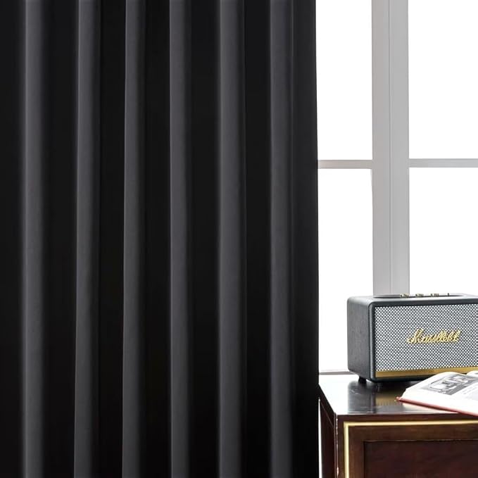 Joydeco Black Blackout Curtains 96 Inches, Thermal Insulated Long Curtains 2 - Image 6