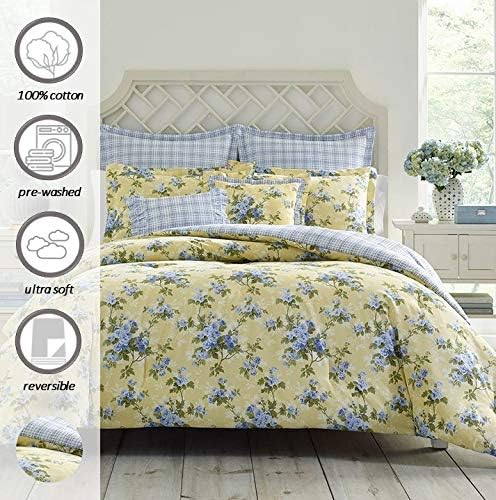 Laura Ashley - King Comforter Set, Cotton Reversible Bedding, Includes Matching - Image 7