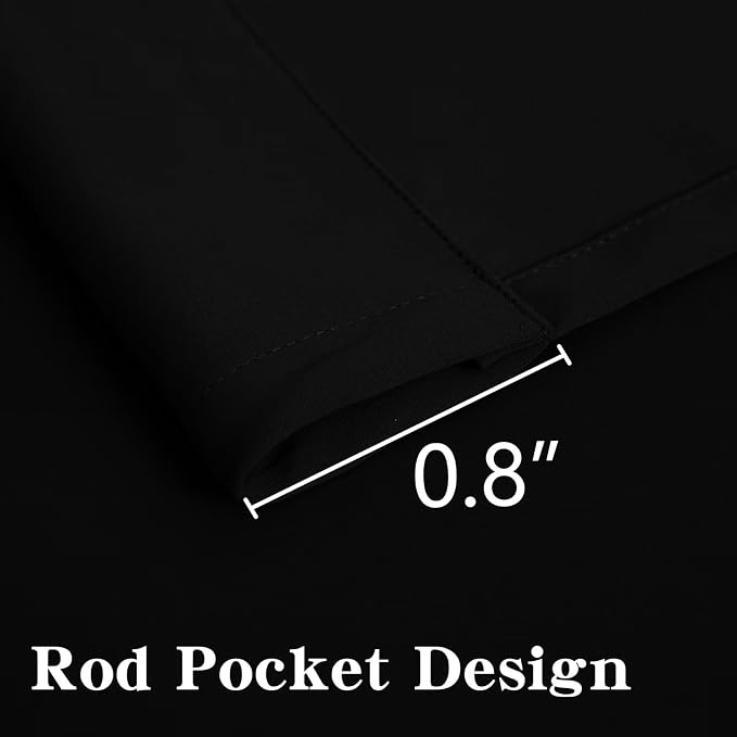 IGEMAEVE Blackout Curtains for Bedroom Grommet Black 100" W x 90" L | Bedroom | - Image 3