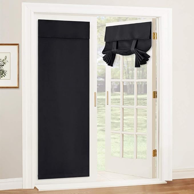 RYB HOME French Door Curtain 80 inch Long, Self Adhesive, by RYBHOME