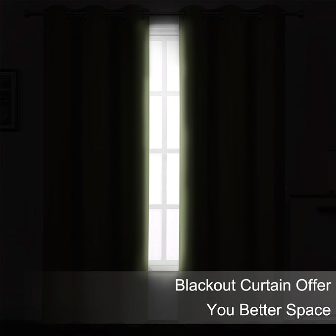Sage Green Thermal Blackout Curtains/52 x 72 Inch/Set of 2 Panels Room - Image 3