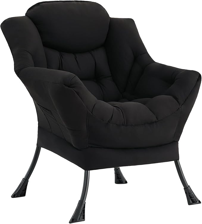 Lazy Chair with Ottoman, Comfy Accent Reading Chair, Removable Cover, with by LITA