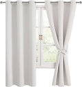 Blackout Curtains for Bedroom, 42 x 63 Inches Length Ivory 2 Panels | Thermal by Hiasan