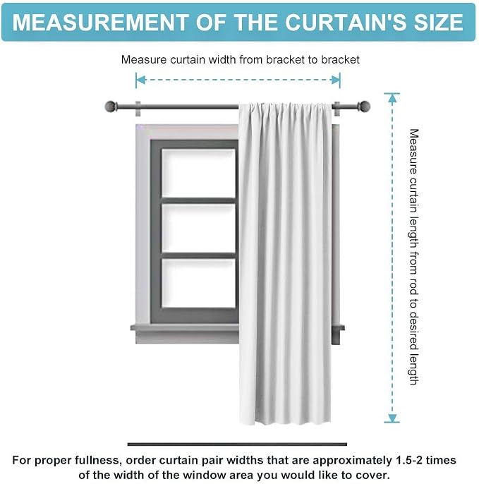 RYB HOME Curtains for Bedroom Living Room Nursery Office 72 inches Long | Room - Image 7