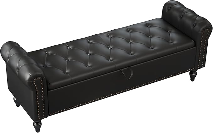 63” End of Bed Bench, Bedroom Bench by FurnilivingFurnitureforHome