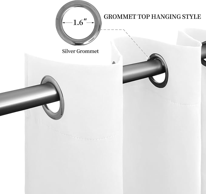 Easy-Going Thermal Grommet Curtains, 2 Panels 52x84 in, Noise Reduction - Image 5