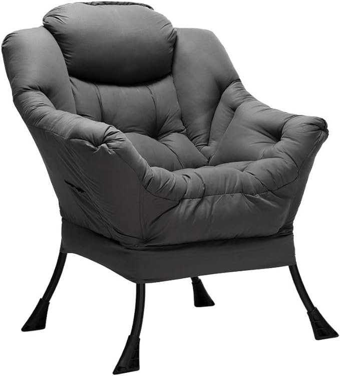 HollyHOME Lazy Chair with Armrest and Side Pocket, Comfy Accent Lounge Chair by HollyHOME
