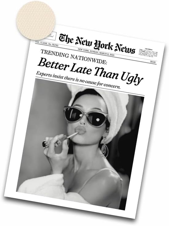 iHery 16x20in Audrey Hepburn Better Late Than Ugly Unframed Wall Art | Unframed by iHery
