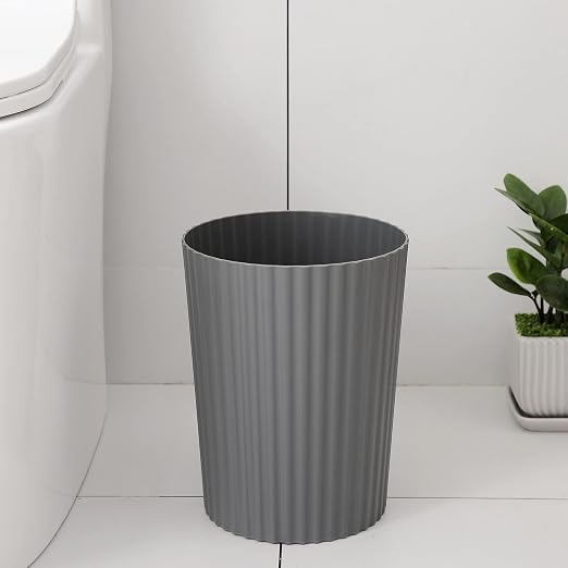 Small Bathroom Trash Can Plastic Wastebasket Garbage Can Dark Grey 2 Pack | - Image 3