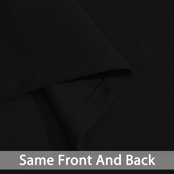 Yakamok Blackout Curtains 38x90 inch Black Thermal Drapes-Bedroom | 2 panels - Image 5