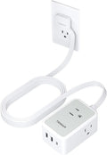 TESSAN Small Flat Plug Power Strip, Ultra Thin Extension Cord 10 ft, Wall by TESSAN