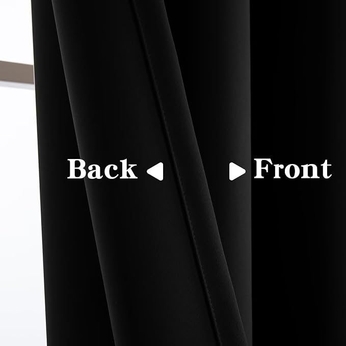 Black Curtains 96 Inches Long for Bedroom, Long Drapes for Living Room Windows - Image 3