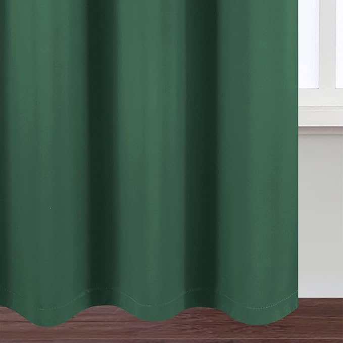 100% Blackout Curtains 52 x 72 Inch/Green Curtains 2 Panels - Image 9