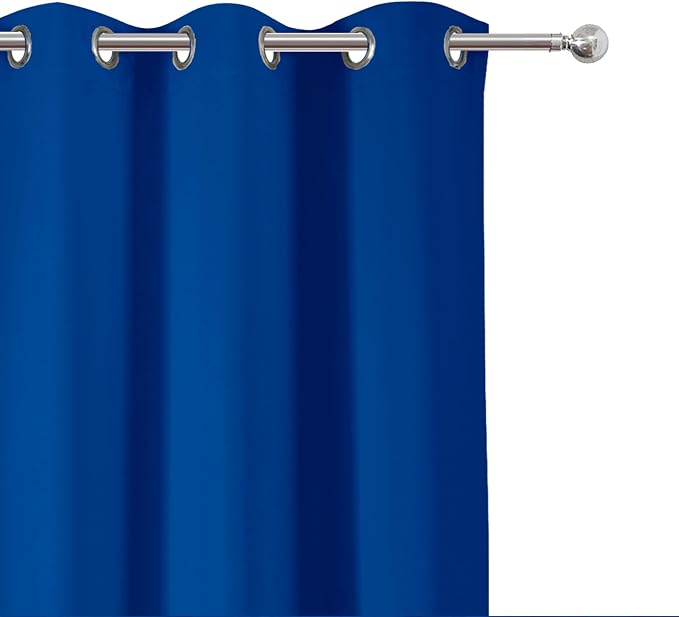 Blackout Curtains 66 x 54 Inch Long Royal Blue Curtains Set of 2 Panels Room - Image 6