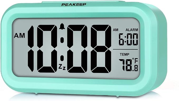 Peakeep Night Light Digital Alarm Clock Battery Operated Indoor Temperature | by PEAKEEP