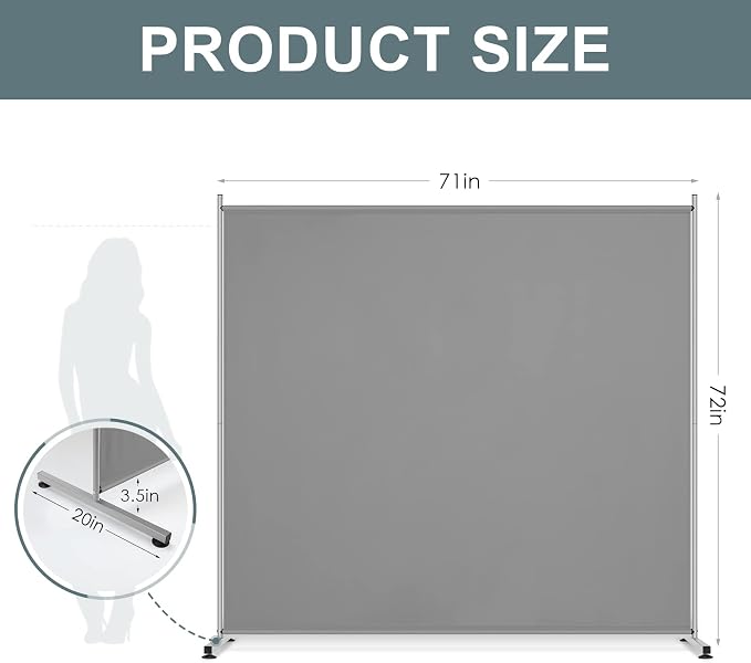 RANTILA Single Large Panel Room Divider, Privacy Screen - Image 2