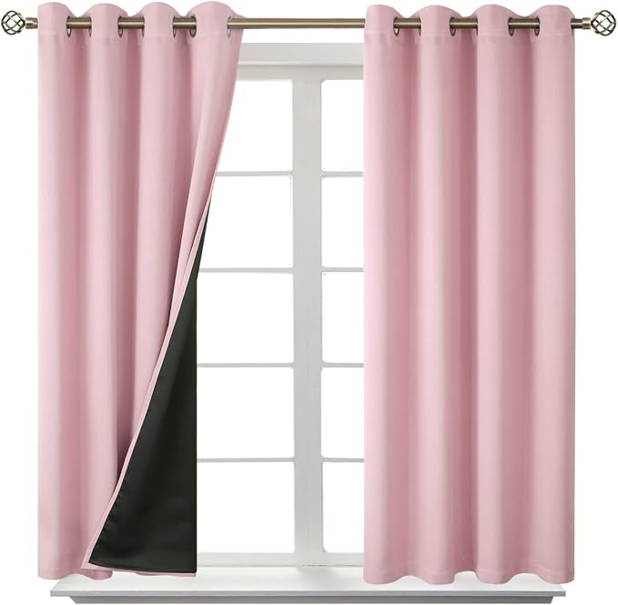 BGment Baby Pink 100% Blackout Curtains - Image 9