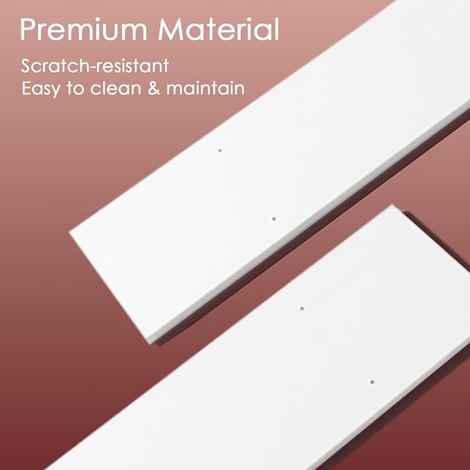 Long Wall Shelves, 47.3Inch Wooden Wall Mounted Shelves, Metal Brackets - Image 9