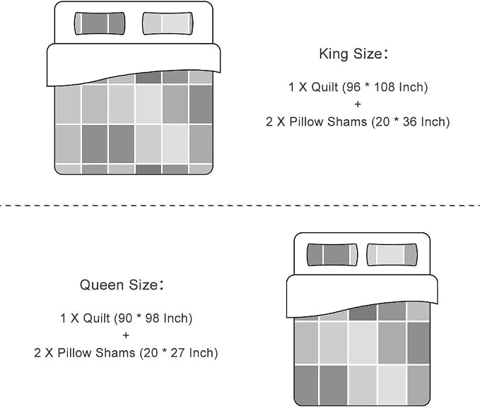 3-Piece Queen Quilt Set Quilted Bedspread Oversized Microfiber Lightweight - Image 6