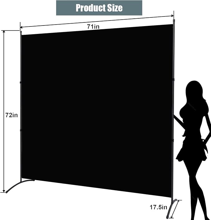 Single Panel Room Divider, No See Through Fabric, Heavy Duty Swivel Feet Base - Image 6