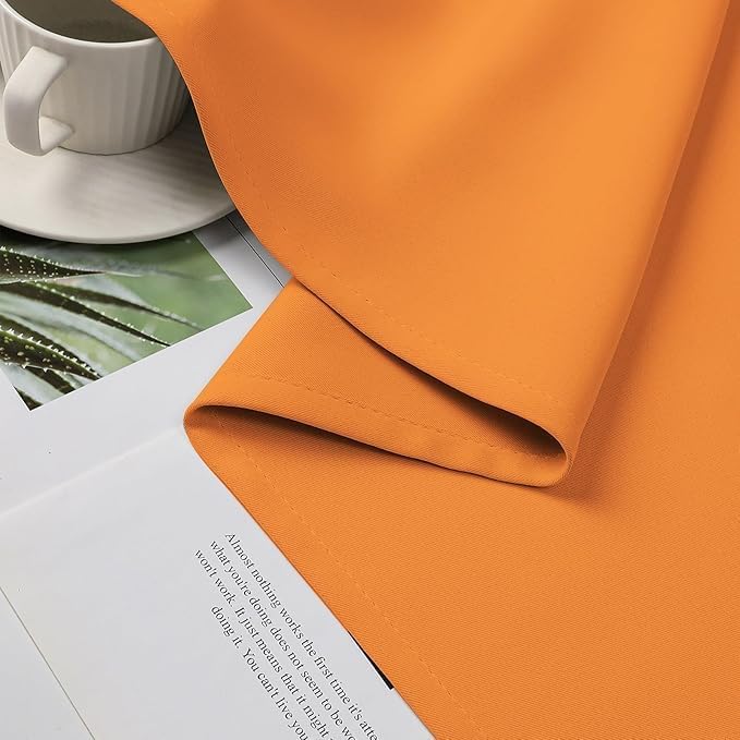 CUCRAF Orange Blackout Curtains 96 inch Length 2 Panels Set, Room Darkening - Image 10