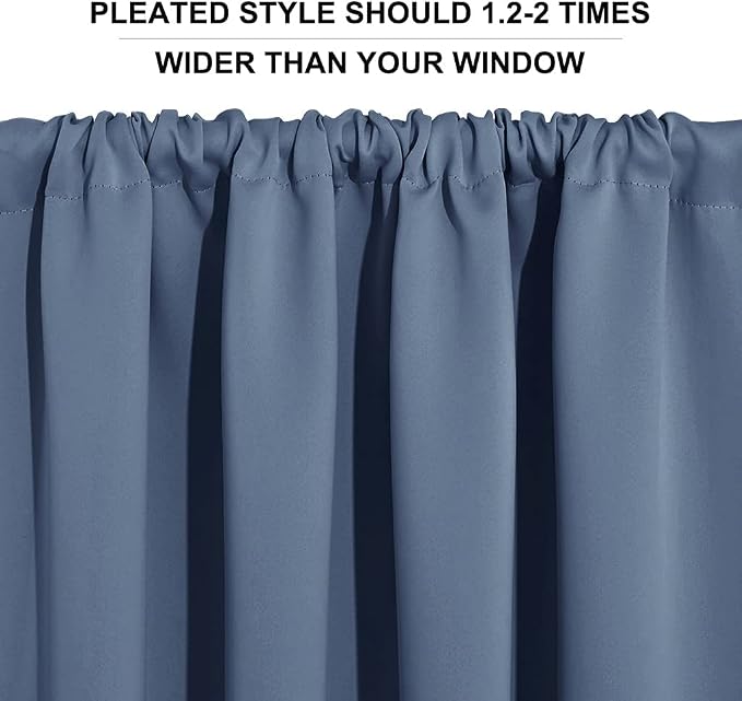 RYB HOME Blackout Curtains for Bedroom Living Room Nursery 63 inches Long | - Image 6