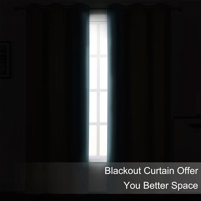 Stone Blue Thermal Blackout Curtains/38 x 63 Inch/Set of 2 Panels Room - Image 3