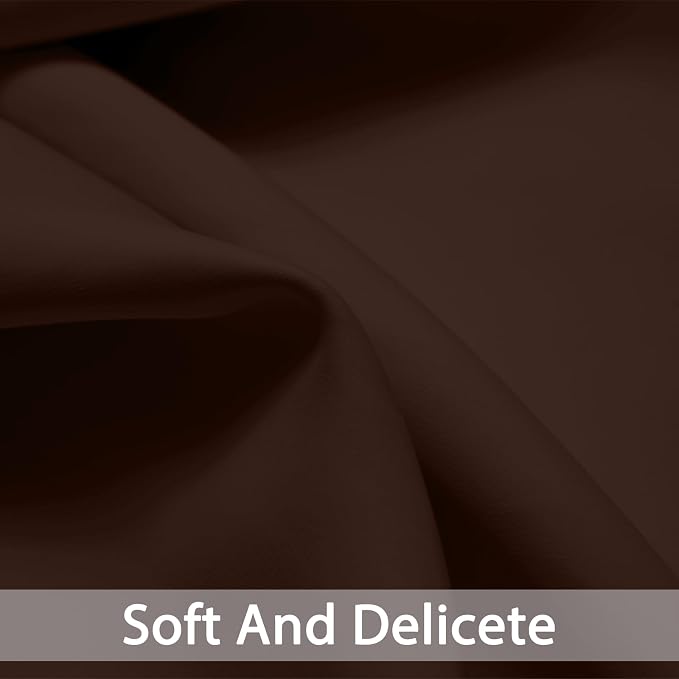 Yakamok Room Darkening Curtains 52x63 inch Long Chocolate Brown-Living Room | 2 - Image 2