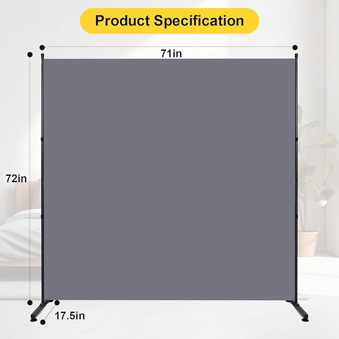 Room Divider Single Panel Folding Privacy Screen, Wall Divider - Image 4