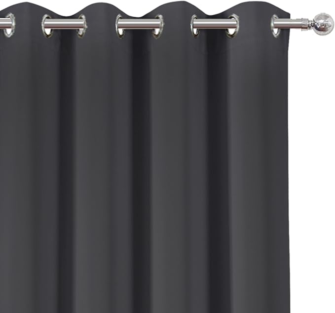 Dark Grey Thermal Blackout Curtains/52 x 54 Inch/Set of 2 Panels Room Darkening - Image 6