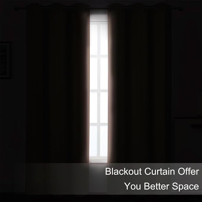Blackout Curtains 52 x 90 inches Long Blush Curtains Set of 2 Panels Thermal - Image 3