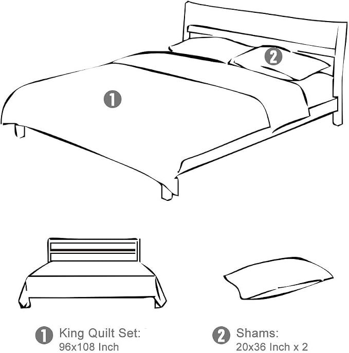 3-Piece King Quilt Sets Patchwork Bedspreads - Image 7