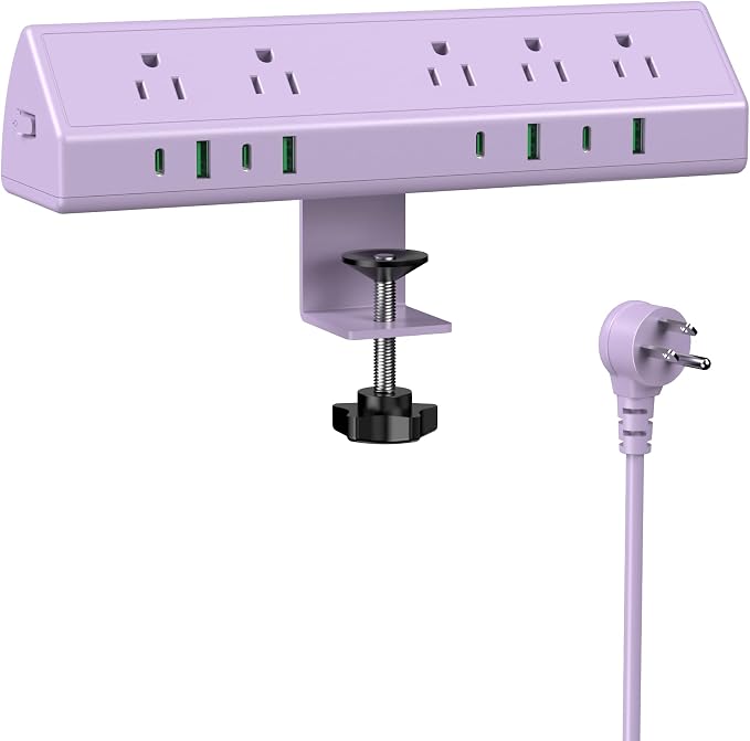 Jgstkcity Desk Clamp Power Strip USB C 45W, Surge Protector, Edge Mount by Jgstkcity
