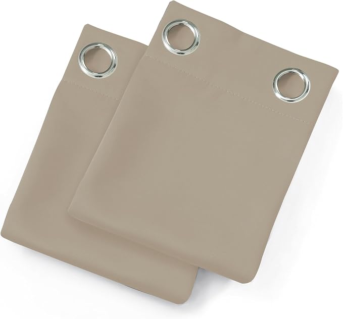 Khaki Blackout Curtains 42 x 54 Inch Length Set of 2 Panels Grommet Bedroom - Image 9