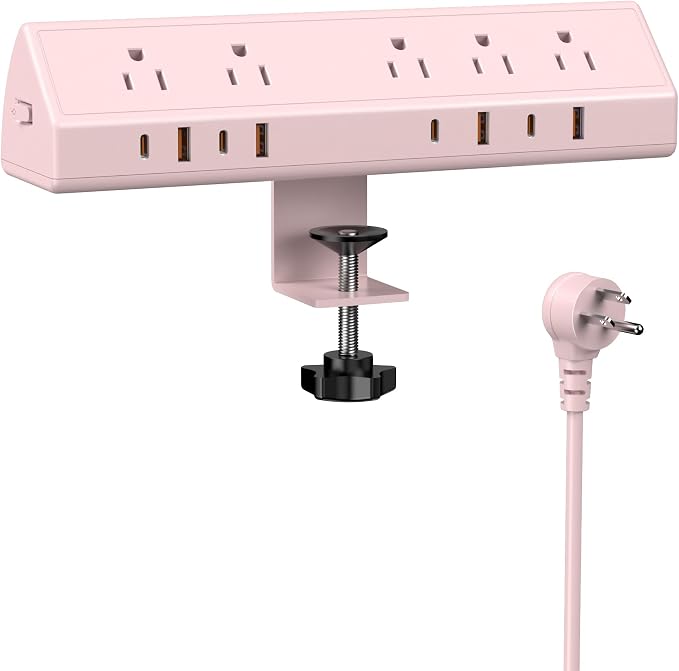Jgstkcity Desk Clamp Power Strip USB C 65W, Surge Protector, 5 Outlets by Jgstkcity