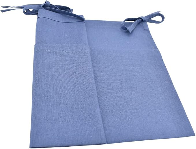 Linen Baby Bedside Hanging Storage Bag, 2 Pockets Organizer - Image 3
